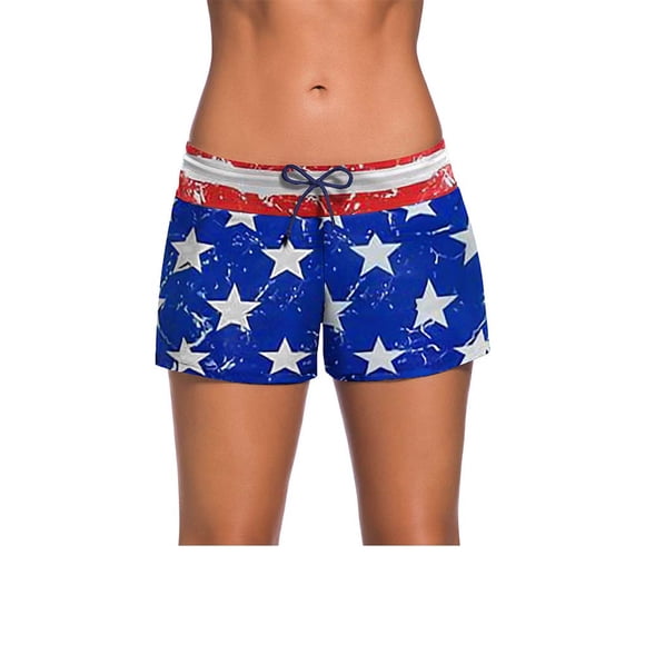 Toystoory Pantalones cortos de baño de cintura baja, pantalones cortos de secado rápido, traje de neopreno ligero, bañadores, protector solar Deportes acuáticos Impresión de estrella azul METRO