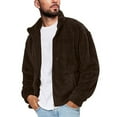 thumbnail image 2 of outfmvch jackets for men fuzzy sherpa jacket casual winter stand collar zip up outwear womens tops cardigan for men mens sweaters brown, 2 of 9
