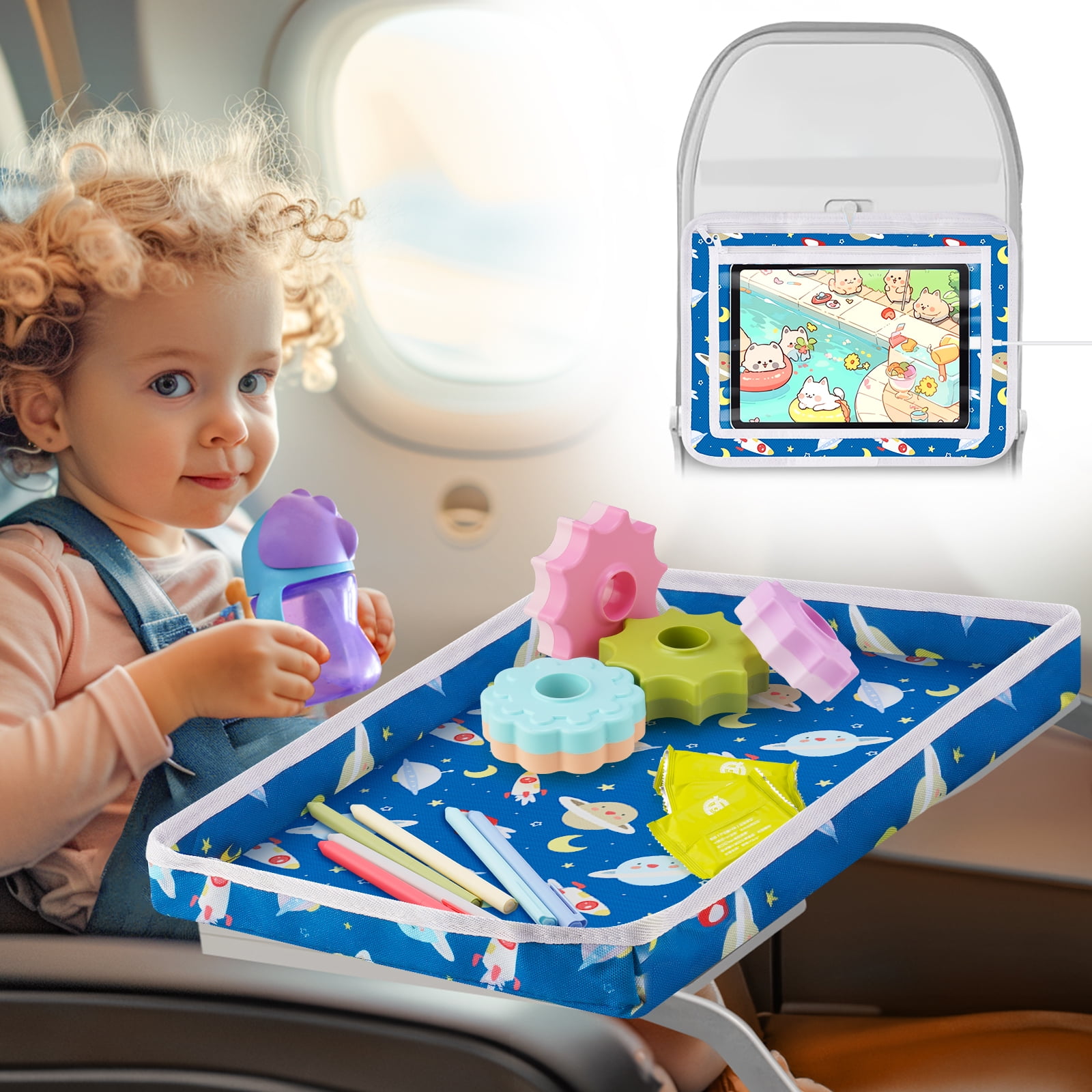 Kids Travel Tray for Toddler Car Seat Travel Tray for Airplane Toddler Car Seat Lap Tray Carseat Table Tray for Kids Travel Activities Dinosaur Walmart