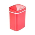 thumbnail image 2 of Ninestars DZT-12-5RS Bedroom or Bathroom Automatic Touchless Infrared Motion Sensor Trash Can, 3 Gal 12 L, ABS Plastic (Rectangular, Rose) Trashcan, 2 of 4