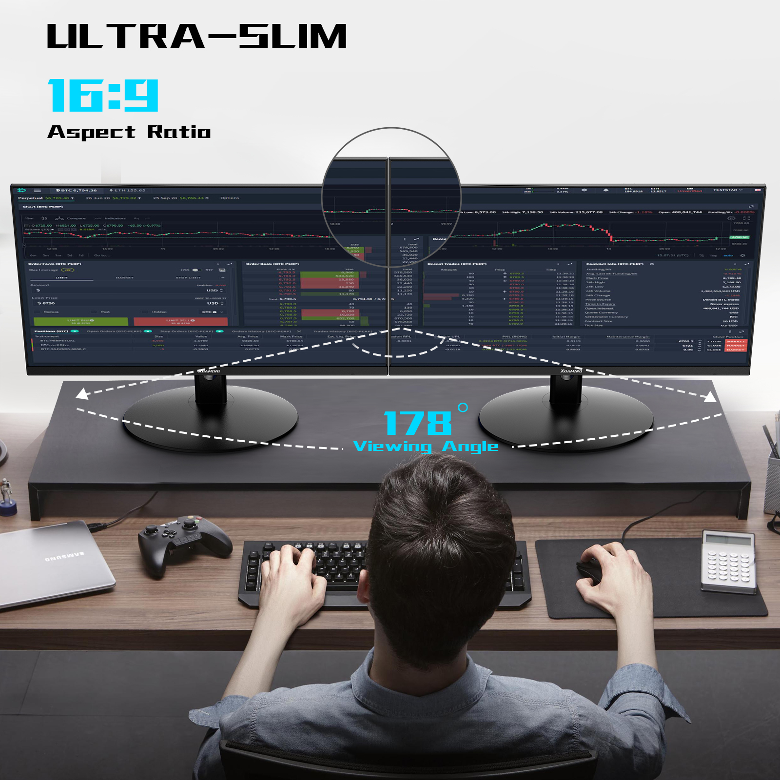 Krocisen 25" FHD 100Hz Monitor for Gaming and Office,Computer Monitor Ultra-Thin Design, 1ms MPRT, Eye-Care, FreeSync, Built-in Speakers, HDMI/VGA Ports