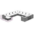 thumbnail image 4 of vidaXL 12 Piece Garden Lounge Set with Cushions Poly Rattan Black, 4 of 5