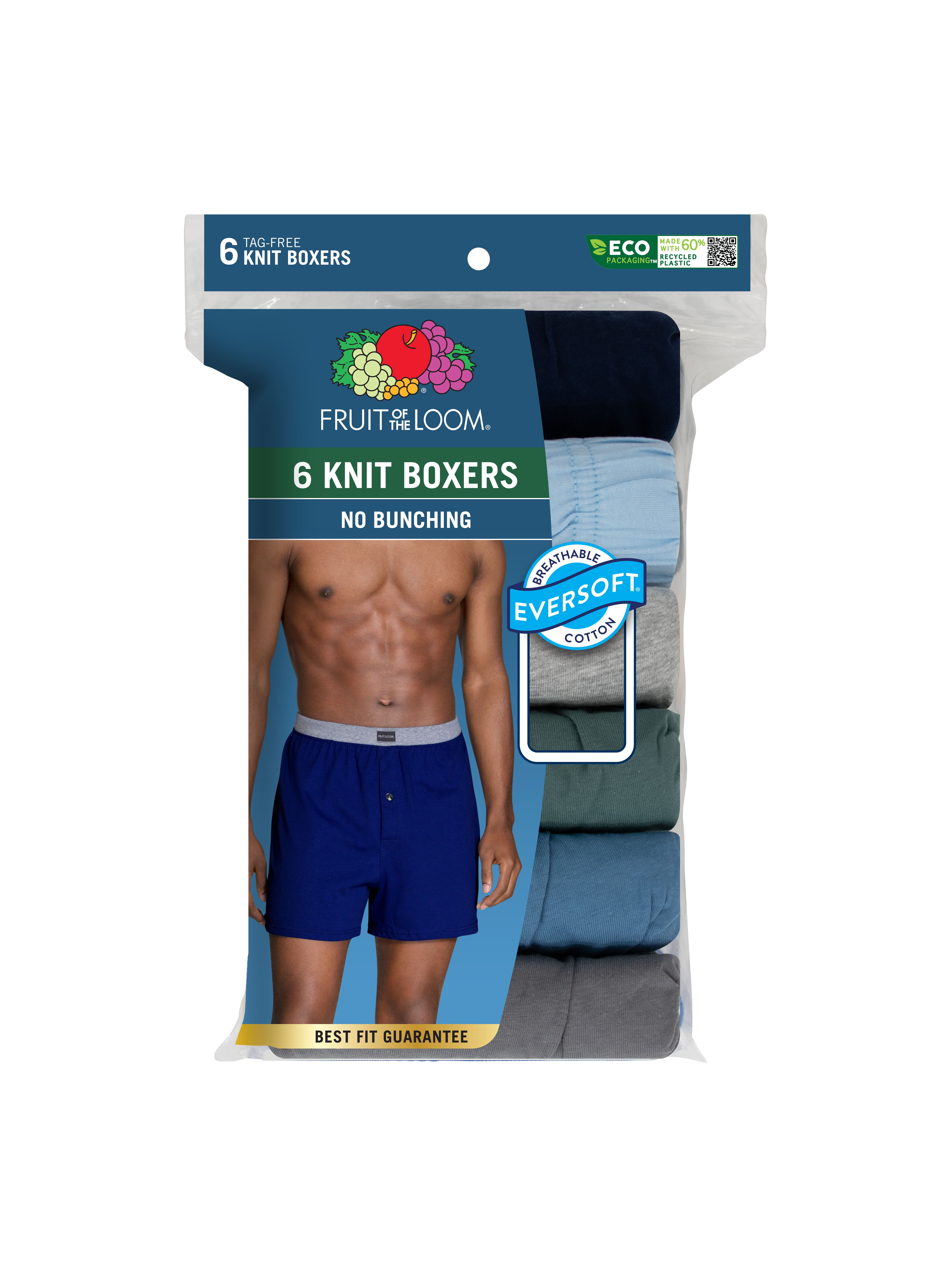 Fruit of the Loom Brandclub Fruit of the Loom Men s 6 Pack Woven Knit Boxers Relaxed Fit Soft Cotton Blend Moisture Wicking S 3XL