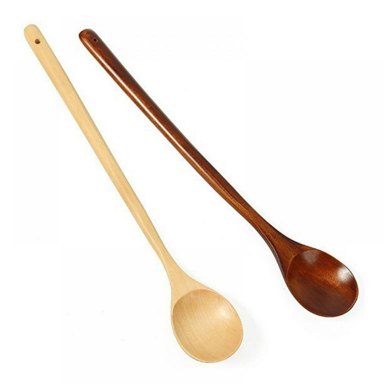 Long Handle Wooden Tasting Spoons- Set Of 6- Chef Tasting/Stirring Spo