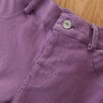 thumbnail image 6 of Ketyyh-chn99 Girls' Flare Jeans Toddler Girl's Cute Bow High Waisted Baggy Jeans Y2k Wide Leg Denim Pants Size for 3-4 Years,Purple, 6 of 9
