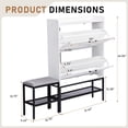 thumbnail image 6 of Ktaxon Farmhouse Shoe Cabinet w/ Bench, Entryway Shoe Storage Cabinet Shoe Rack Organizer for Hallway Bedroom Closet Living Room Home Apartment, White, 6 of 15