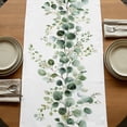 thumbnail image 5 of Pastoral Eucalyptus 90 Inch Table Runner, Countryside Leaves Simple Art Farmhouse Dresser Scarf Cotton & Linen Tablerunner for Dining/Kitchen Island/Holiday Party Décor 13" x 90", 5 of 9