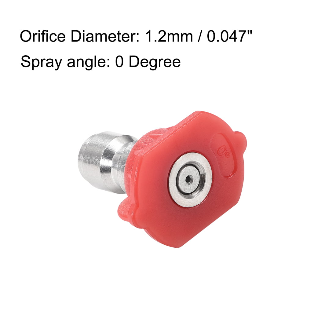 uxcell Pressure Washer Spray Nozzle Tips 1/4 inches Stainless Steel Flat Fan 2 Pcs 25 Degree 1.2mm Orifice Diameter 
