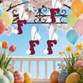 thumbnail image 5 of F Bunny Ear Design Wooden Letter For Easter Ornament Hanging On Wall Door Window Party Decoration Alphabet, 5 of 7