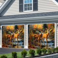 thumbnail image 3 of Orange Autumn Deer Garage Door Cover Banner 7 x 16 FT, Forest Vintage Elk Garage Door Curtains Backdrop with Grommets for Indoor Outdoor Wall Party Porch Yard Decorations Background, 3 of 9