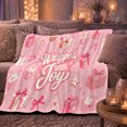 thumbnail image 6 of Wrapped Joy Holiday Pink Glitter Text Presents Cupcake, Festive Holiday Scene, Warm Flannel Blanket for Living Room and Reading Nook, Art Lovers Friendship Gift, Festive Home Decor, 6 of 9