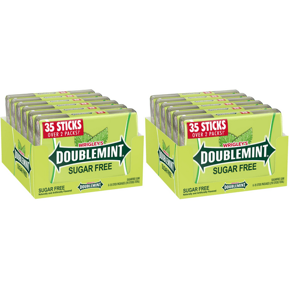 DOUBLEMINT Gum 35 stick Sugar Free Mega Pack 4.7 Oz. (Pack Of 12) DOUBLE UP STOCK UP