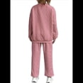 thumbnail image 2 of Conjunto Deportivo de Dos Piezas para Mujer: Sudadera y Pantalón Deportivo de Cuello Redondo Liso y Holgado, Conjunto de Jersey para Estar en Casa. Rosa XXL, 2 of 5