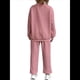thumbnail image 2 of Conjunto Deportivo de Dos Piezas para Mujer: Sudadera y Pantalón Deportivo de Cuello Redondo Liso y Holgado, Conjunto de Jersey para Estar en Casa. Rosa M, 2 of 5