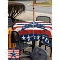 thumbnail image 5 of Square Outdoor Tablecloth With Umbrella Hole And Zipper– 4th of July Waterproof Patio Table Cover for Party, Picnic, Backyard, 60"x60" , Patriotic American Stars Red White And Blue, 5 of 8
