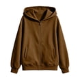 thumbnail image 6 of Enjoytime Full Zip Up Hoodie Women Drawstring Long Sleeve Hooded Jacket Fall Winter Fashion Casual Sweatshirt with Pockets, 6 of 8