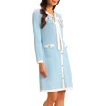 thumbnail image 4 of INSPIRE CHIC Women's Elegant A-Line Dress Contrast Color V Neck Long Sleeve 2025 Trendy Work Dresses S Light Blue, 4 of 4