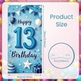 thumbnail image 2 of Blue Theme Happy 13th Birthday Banner Starry Design 13th Birthday Display Balloon Decor Cake Teen Birthday Backdrop for 13th Birthday Party Teen Celebration Indoor Decoration, 2 of 9