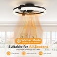 thumbnail image 6 of Gianna 23.6 Inch Ceiling Fans with Lights, Ceiling Fan, Low Profile Fandelier, 3000K-6500K Dimmable LED Flush Mount for Living Room, 6-Speed Reversible, App Control, Black, 6 of 7