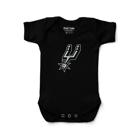Newborn & Infant Chad & Jake Black San Antonio Spurs Primary Logo Bodysuit