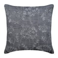thumbnail image 1 of Funda de cojín gris carbón, diseño Willow, bordado Zardozi, 35 x 35 cm, cuadrada, de seda, con diseño floral - Willow Splendor, 1 of 8