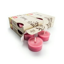 Apples & Cinnamon Tealight Candles Bulk Pack - 24 Dark Red Premium Scented Tea Lights - Natural Oils - Shortie's Candle Company
