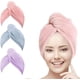 thumbnail image 1 of BEE VIBES Moon & Back Toalla de Microfibra para Cabello 3 Pack; Secado de Pelo Rápido; Gorro Absorbente de Agua para Mujeres; Turbante Suave de Baño con Botones (Rosa + Azul + Morado), 1 of 1