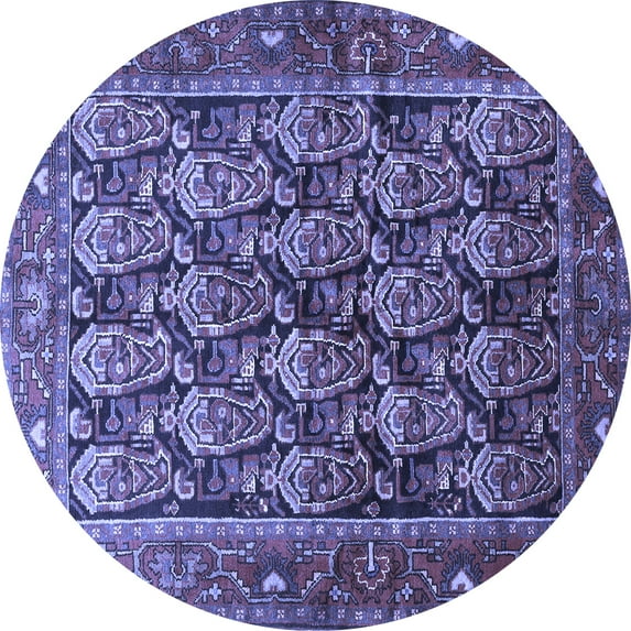 Ahgly Company Indoor Round Persian Blue Traditional Area Rugs, 8' Round