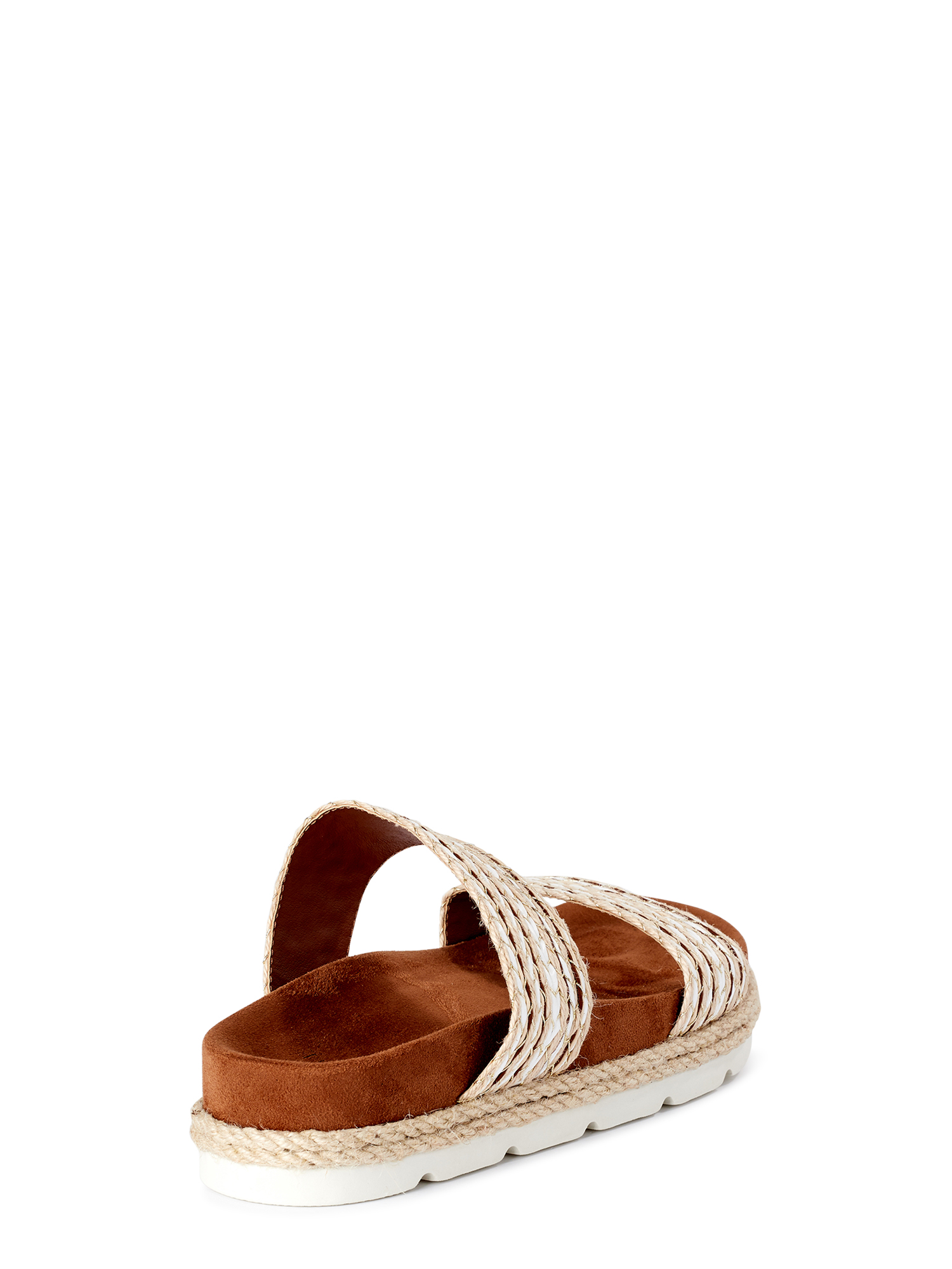 Time and Tru Women's Raffia Two-Band Slide Sandals