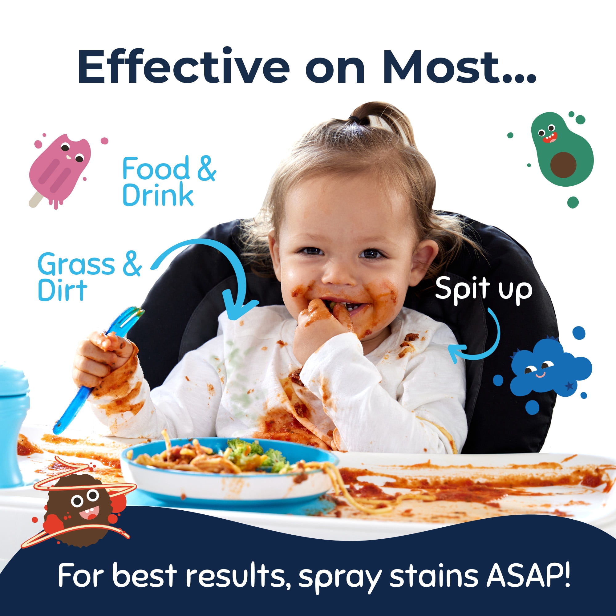 Miss Mouth's Messy Eater Stain Treater Spray for Baby & Kids, 4 fl oz, Newborn & Baby Essentials, Stain Remover for Food, Grease, & More, Gentle on Laundry