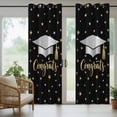 thumbnail image 3 of 2 Panels Outdoor Curtains for Patio Waterproof 54"x84" Black Stars Graduation Weatherproof Privacy Outsides Curtains, Yellow White Star Modern Art Grommet Thermal Drapes for Cabana Porch Pergola, 3 of 8