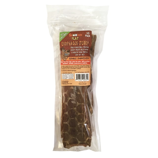 Lot de 10 Sacs de Jerky d'Osophage Plats de 10 à 12 Pouces dans un Sac à Fermeture Éclair avec Autocollant Coloré