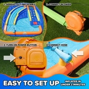 Sportspower Big Wave II Inflatable Water Slide with Climbing Wall & Splash Pool, Kids Backyard Water Park with Blower, Outdoor Ages 3–8