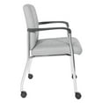 thumbnail image 3 of Guest Chair in Gray Faux Leather with Chrome Frame, 3 of 5