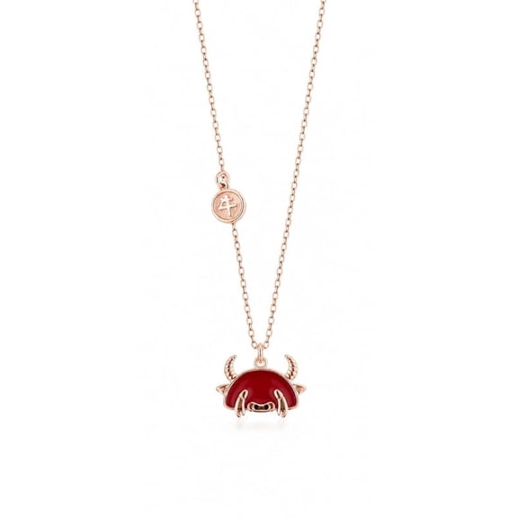 Novellea- Ox Bull Pendant Necklace for Women, Red Enamel Animal Charm Necklace with Symbol Pendant, Fashion Jewelry