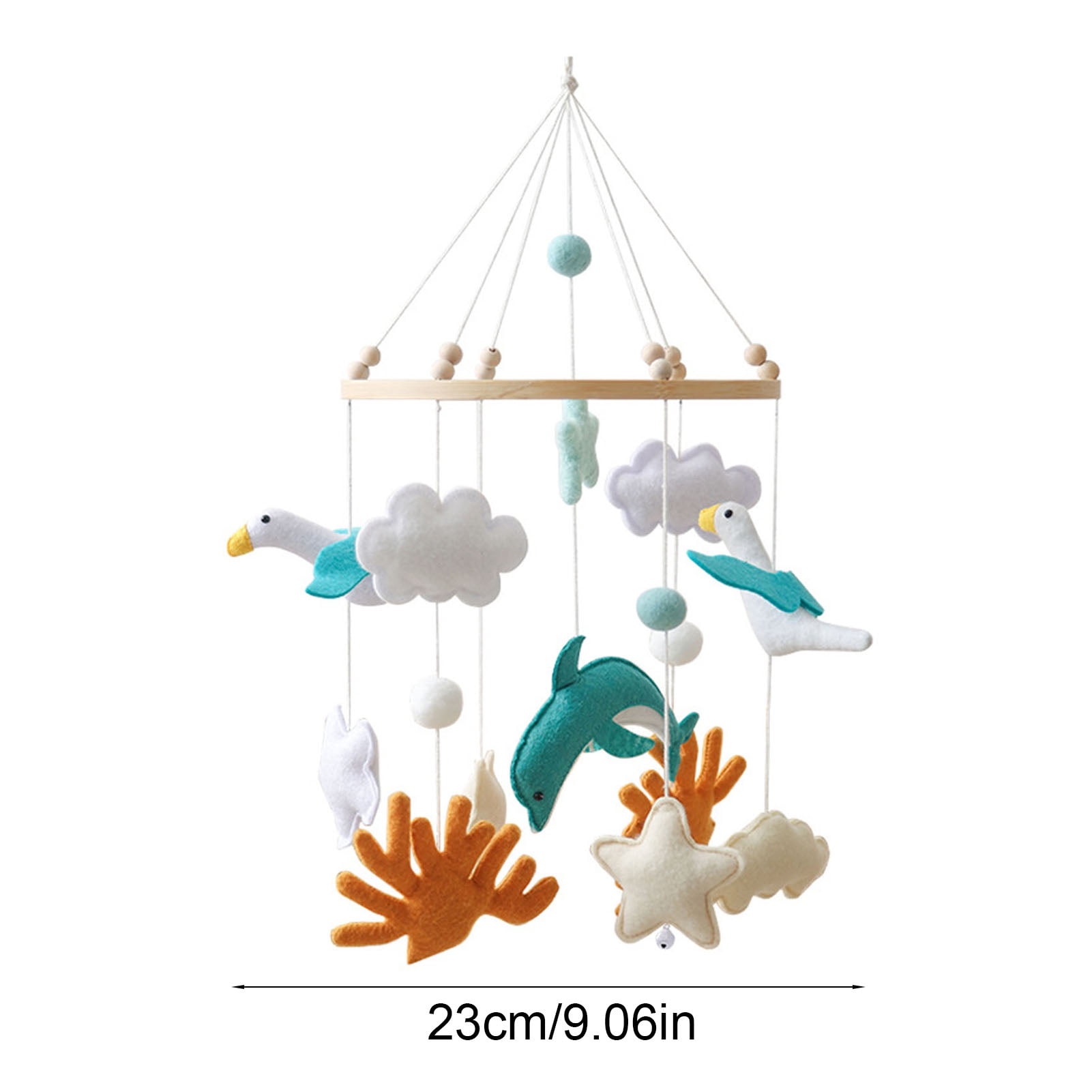 YIFAEUX Seagull Baby Crib Mobile Ocean-Themed Handmade Felt Hanging Decor Soft Stroller Hanging Toy for Newborns