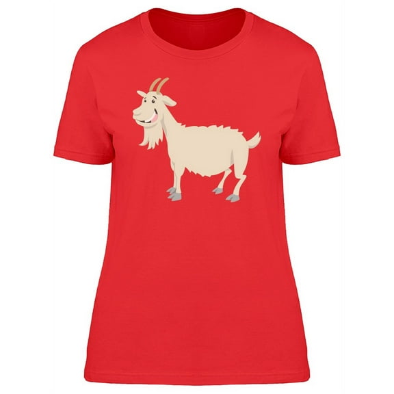 Cool Funny Goat Cartoon T-Shirt Women -Image by Shutterstock, Female XX-Large