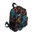 thumbnail image 2 of FORMRS School Backpack with Front Zippered Pocket 12" Student Travel Daypack, Black Dinosaurs Pattern, 2 of 6