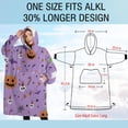 thumbnail image 4 of Oversized Wearable Blanket Hoodie,Purple Halloween Pattern Sherpa Blanket Hoodie with Super Pockets,Super Warm Fuzzy Pullover for Women & Men, 4 of 6