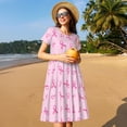 thumbnail image 4 of Easygdp Breast Cancer Awareness 1 para Vestido Transpirable de Mujer, Vestido Suelto de Manga Corta con Pliegues y Bolsillos para el Verano, 4 of 6