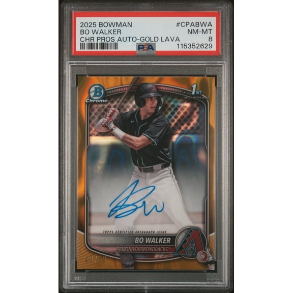 2025 Bowman Chrome Prospect Auto Gold Lava Bo Walker #CPA-BWA /50 PSA 8
