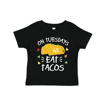 

Inktastic On Tuesdays We Eat Tacos with Tacos Illustration Gift Toddler Boy or Toddler Girl T-Shirt