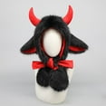 thumbnail image 7 of Qiopertar Anime Ear Hat, Cute Furry Animal Ear Hat for Cosplay, Yak Ear Winter Hat with Faux Hair for Christmas Halloween Parties Outdoor Events, Black, 7 of 7