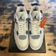 thumbnail image 1 of Ni - ke Ni - ke Air Jordan 4 Retro Military Blue 2024 White Grey FV5029-141 Men’s Size 10, 1 of 5