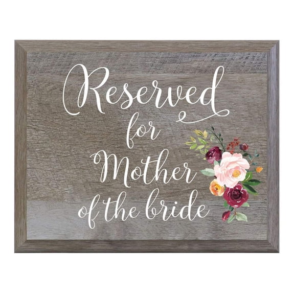 Barn Wood Wedding Party Sign Plaque - Reserved For Mother Of The Bride