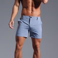 thumbnail image 5 of Men's Casual Solid Color Elastic Waist Shorts with Pockets, Soft Breathable Fabric for Comfortable Wear, 5 of 6