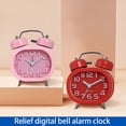 thumbnail image 3 of Reloj despertador Seitruly con espejo de cristal y campana doble Metal Electrónica Verde, 3 of 6