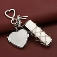 thumbnail image 4 of YANONELRY Korean Women Keychain Heart Shaped Makeup Mirror Stainless Steel Net Pocket Lipstick Lip Balm Charm Bag Pendant For Valentine's Day Women Gift, 4 of 8