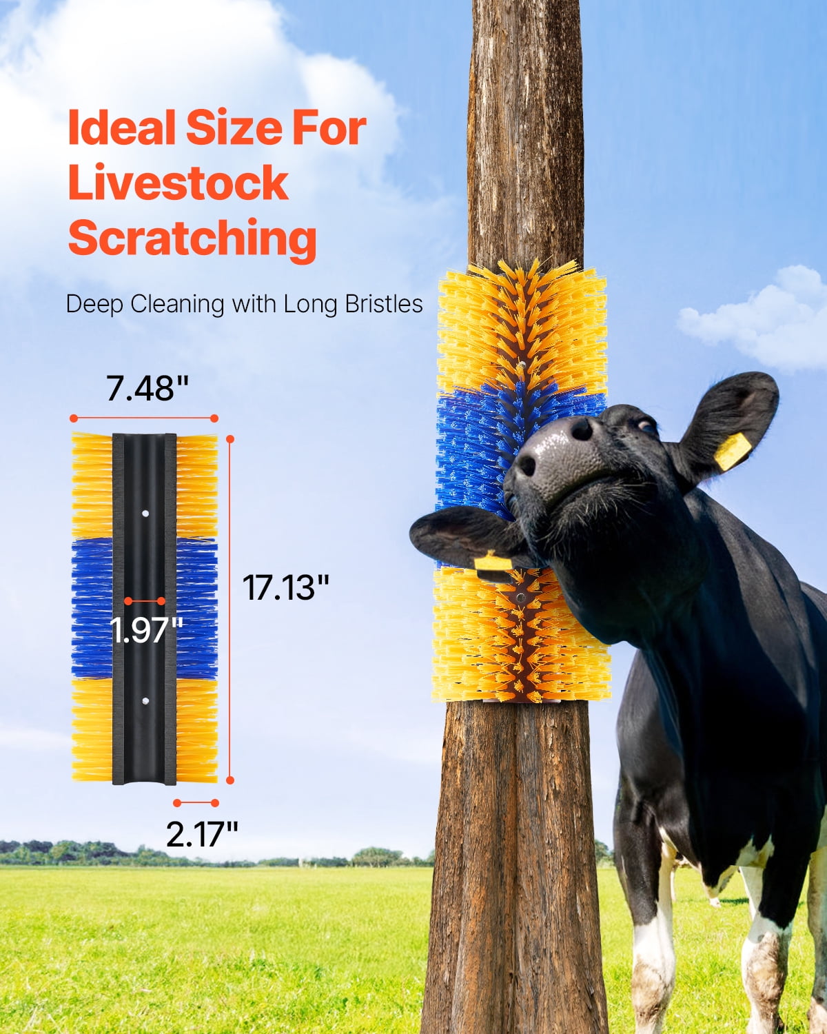 KFFKFF Animal Grooming Brushes Outdoor – 7.5 in, 11.02 lbs, Blue (004 Pack)