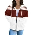 thumbnail image 2 of Women's Casual Zip Up Hoodie for Women Oversized Fall Fashion 2025 Casual Winter Jackets Trendy Hooded Zip up Sweatshirt Clothes, 2 of 5